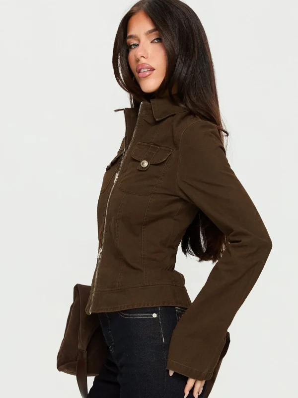 Kelehan Stonewashed Brown Jacket