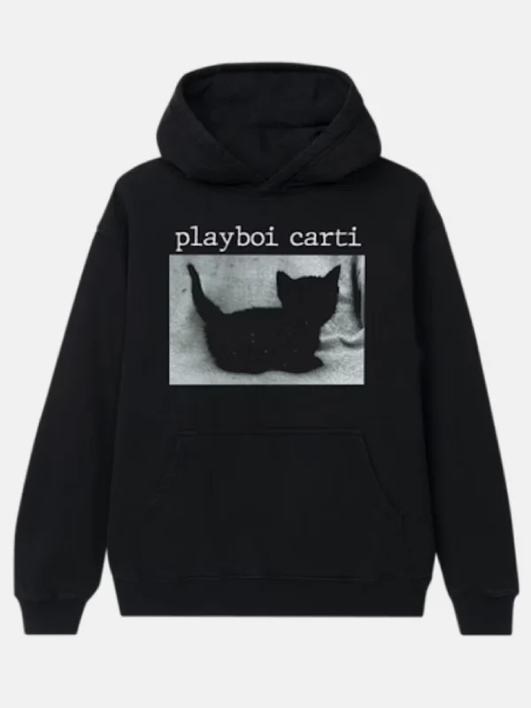 Playboi Carti Cat Hoodie Black