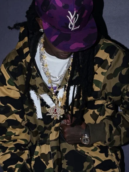 Playboi Carti YVL Bape Camo Hooded Jacket