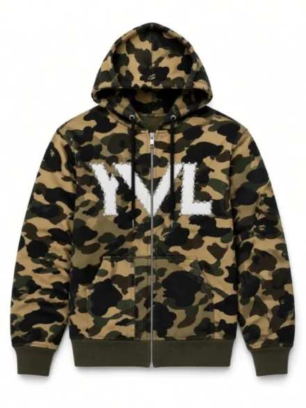 Playboi Carti YVL Bape Camo Hoodie Jacket