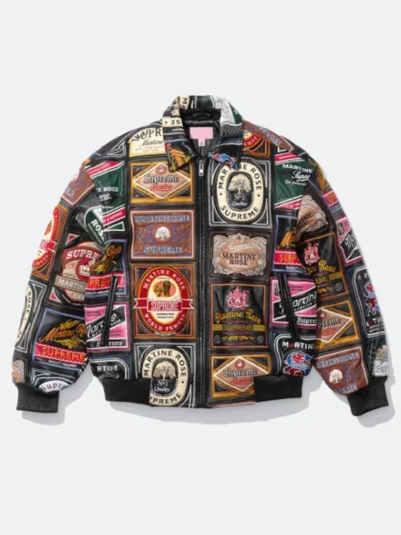 Supreme × Martine Rose Patchwork Labels Leather Jacket