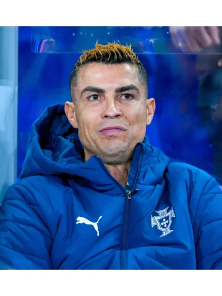 UEFA National League Cristiano Ronaldo Portugal Blue Puffer Jacket