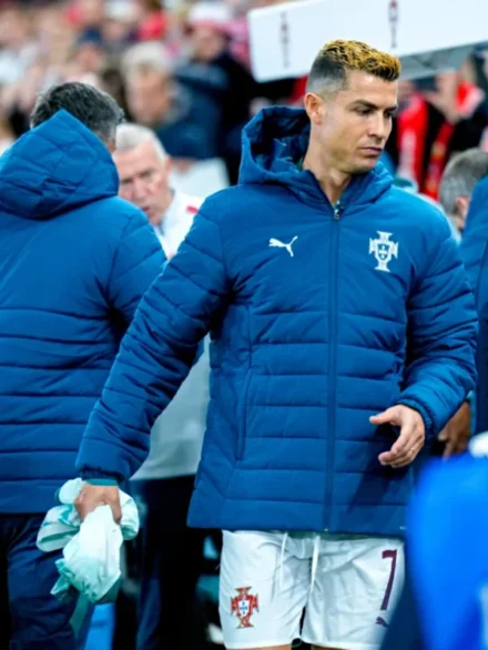 UEFA National League Cristiano Ronaldo Portugal Puffer Jacket Blue
